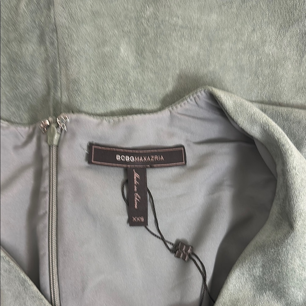 BCBGMaxAzria Green Matte Zipper Top